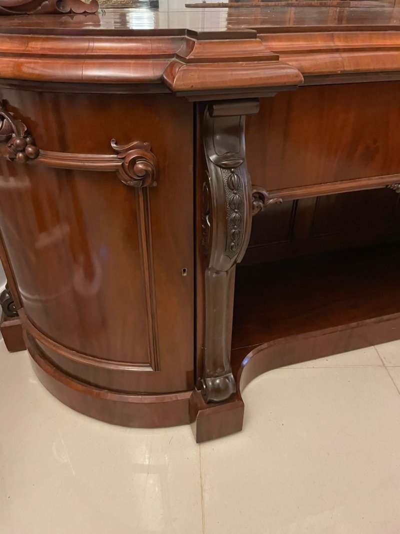 Outstanding Quality Antique Victorian Carved Mahogany Mirror Back Sideboard - Image 17